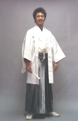 成人式羽織袴・白の紋服